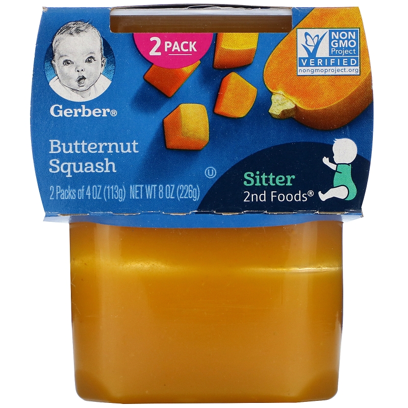 Gerber, Butternut Squash, 2 Packs, 4 oz (113 g) Each