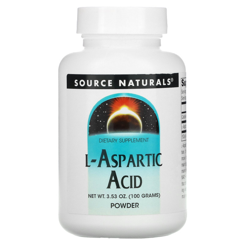 Source Naturals, L-аспарагиновая кислота, порошковая форма, 3.53 унций (100 г)