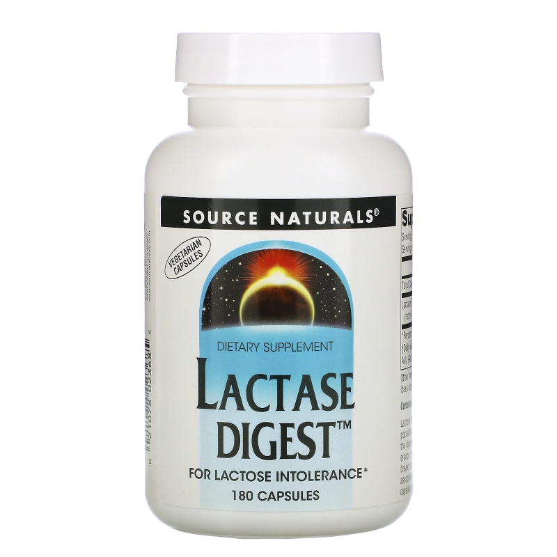 Source Naturals, Lactase Digest, 180 растительных капсул