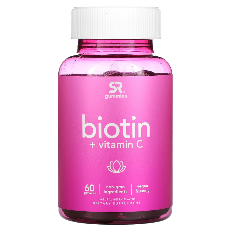 Sports Research, Biotin + Vitamin C, Natural Berry,  60 Gummies