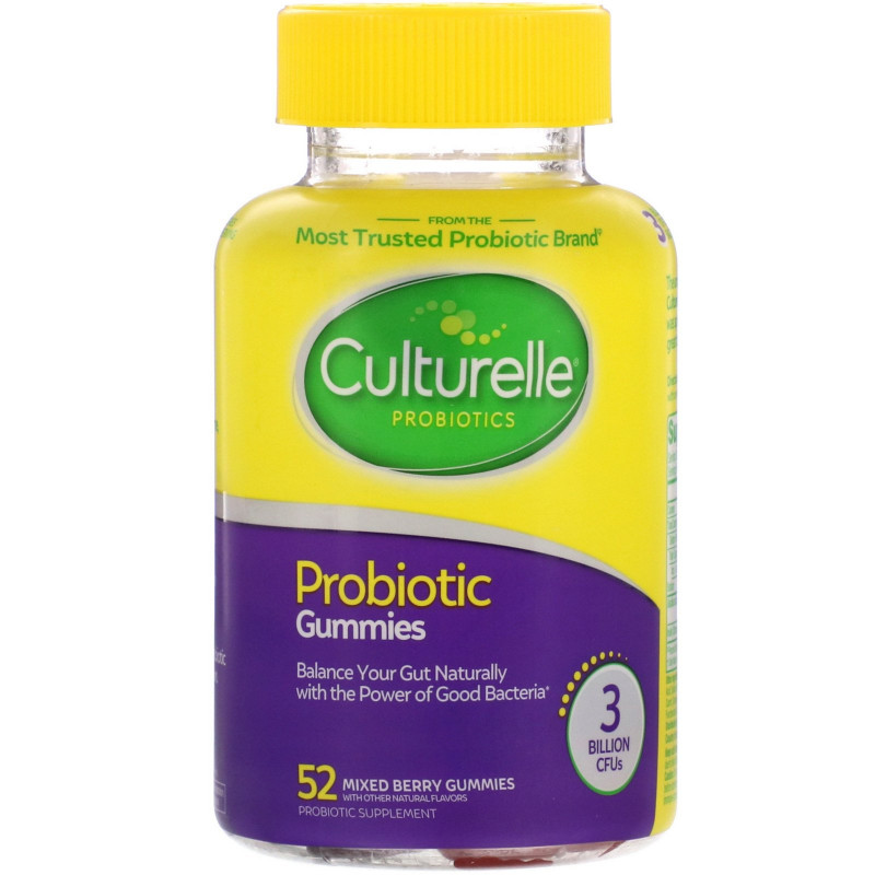 Culturelle, Probiotic Gummies, Mixed Berry, 3 Billion CFUs, 52 Gummies