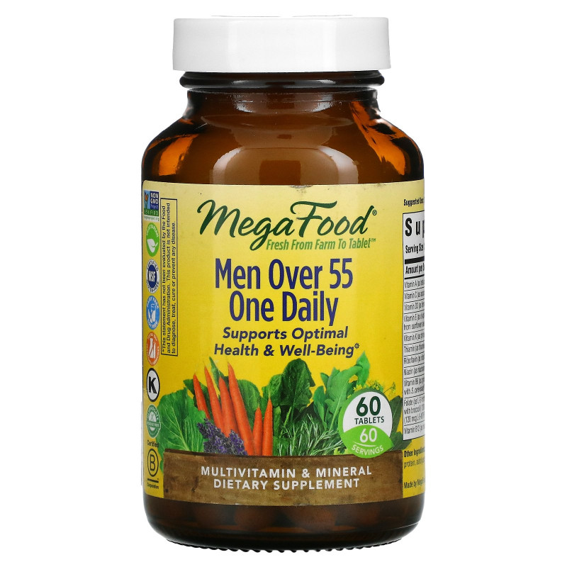 MegaFood, Men Over 55 One Daily, Multivitamin & Mineral, 60 Tablets