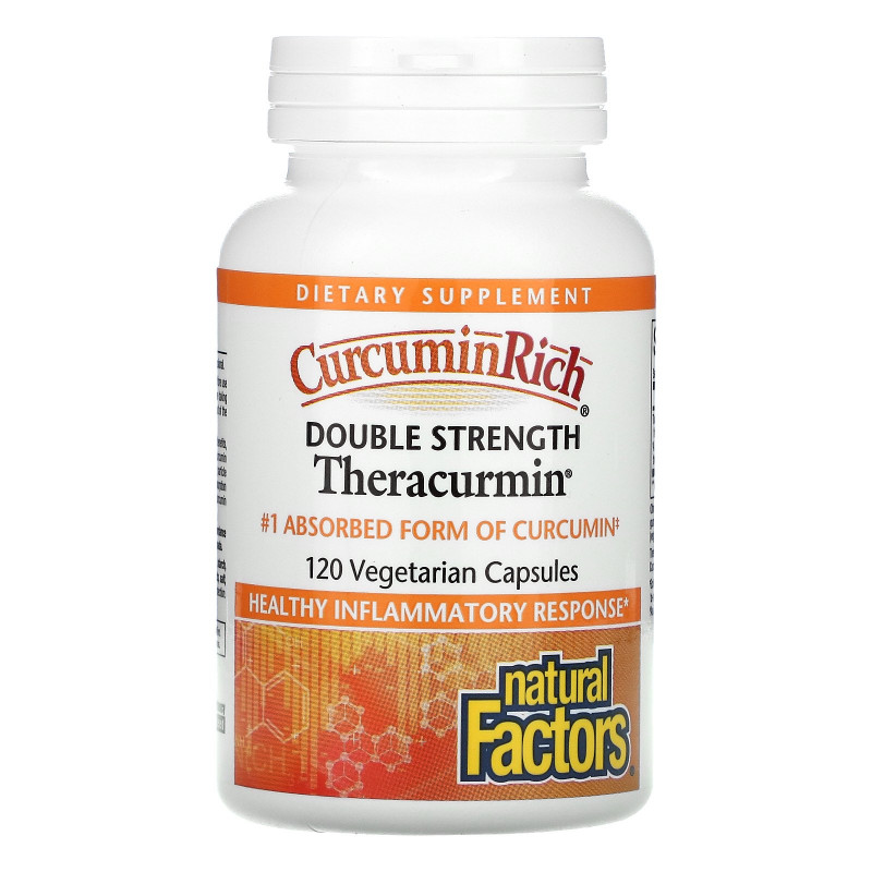 Natural Factors, CurcuminRich, Double Strength Theracurmin, 120 Vegetarian Capsules