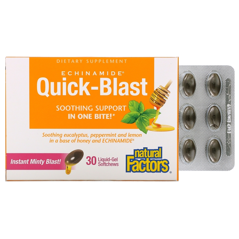 Natural Factors, Quick-Blast, Instant Minty Blast, 30 Liquid Gel Softgels