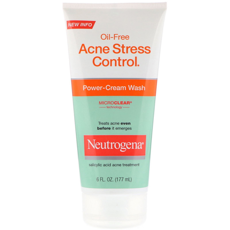 Neutrogena, Oil-Free Acne Stress Control, Power-Cream Wash, 6 fl oz (177 ml)