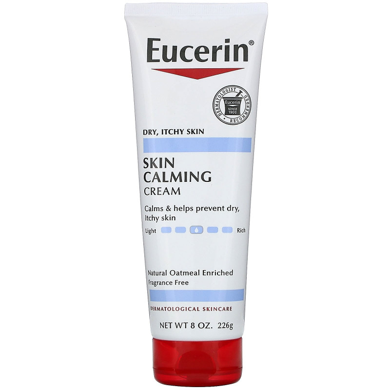 Eucerin, Успокаивающий кожу крем, для сухой кожи с зудом, без отдушек, 8,0 унций (226 г)