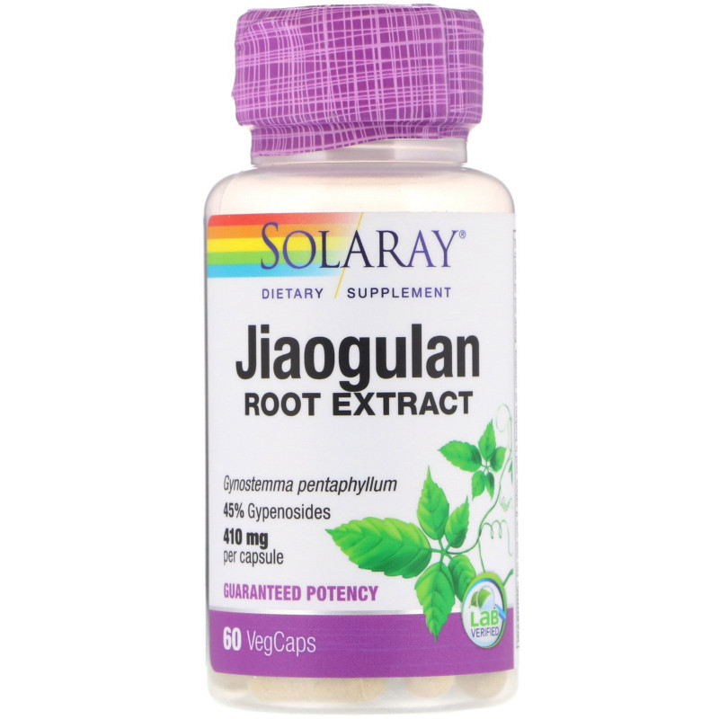 Solaray, Jiaogulan Root Extract, 410 mg, 60 VegCaps