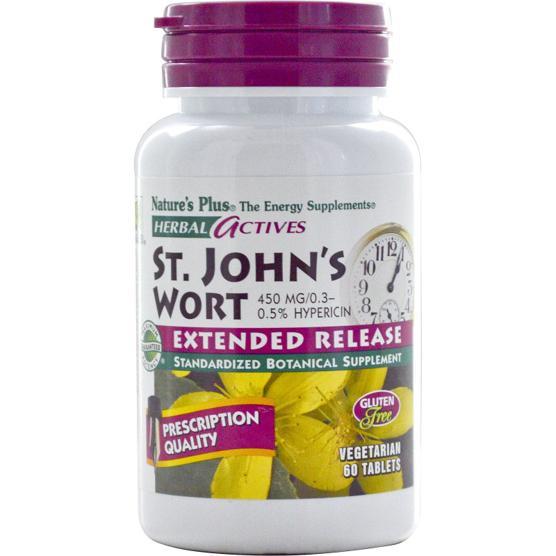 Nature's Plus, Herbal Actives, St. John's Wort, 450 mg, 60 Vegetarian Tablets