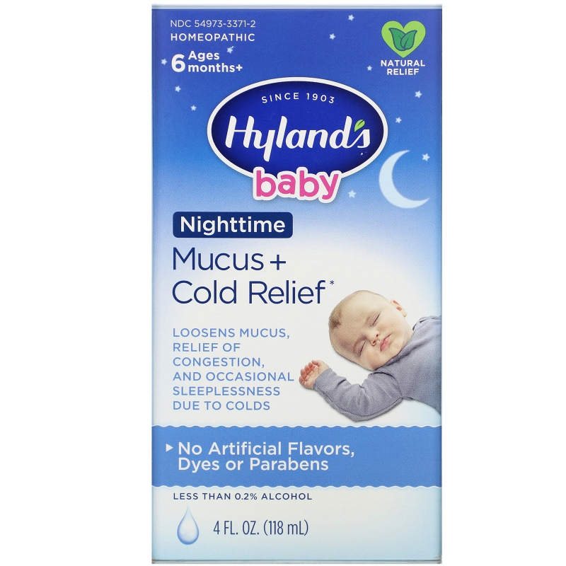 Hyland's, Baby, Nighttime Mucus + Cold Relief, Ages 6 Months+, 4 fl oz (118 ml)