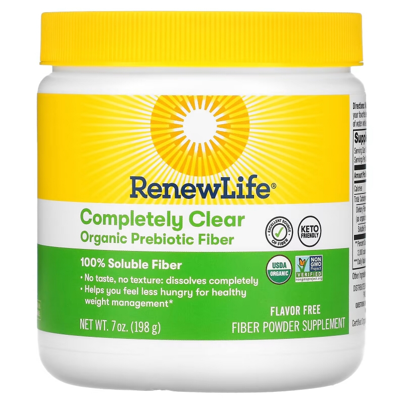 Renew Life, Completely Clear Organic Prebiotic Fiber, 7 oz (198 g)