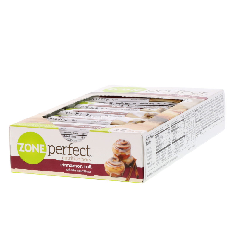 ZonePerfect, Nutrition Bars, Cinnamon Roll, 12 Bars, 1.76 oz (50 g) Each