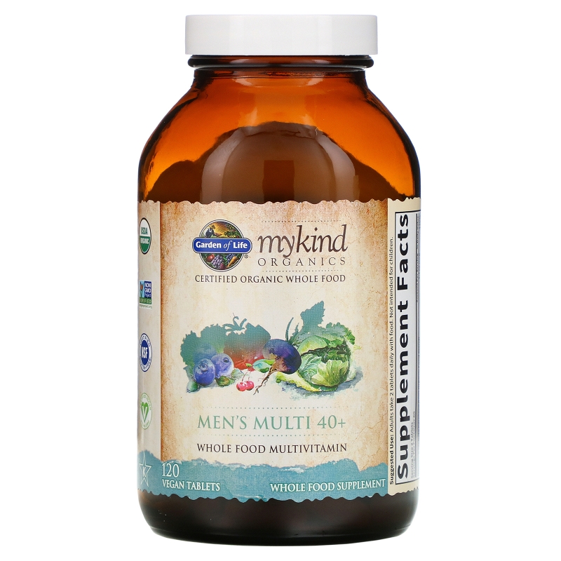 Garden of Life KIND Organics Men's Multi 40+ 120 веганских таблеток