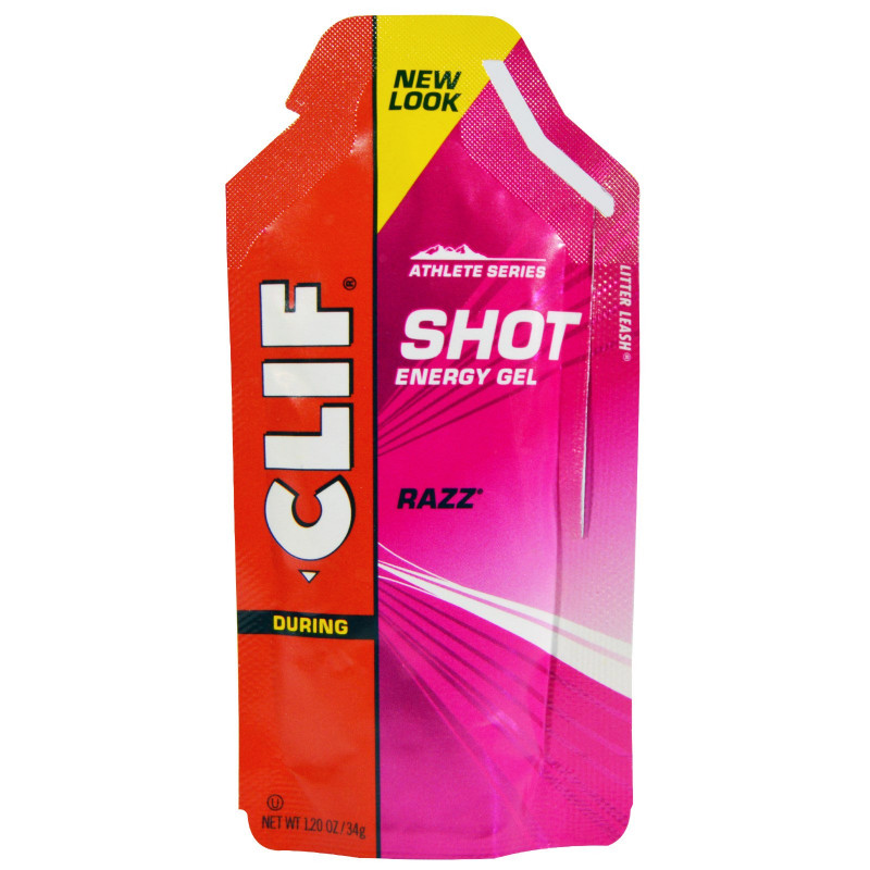 Clif Bar Shot Energy Gel Razz 24 Packets 1.2 oz (34 g) Each