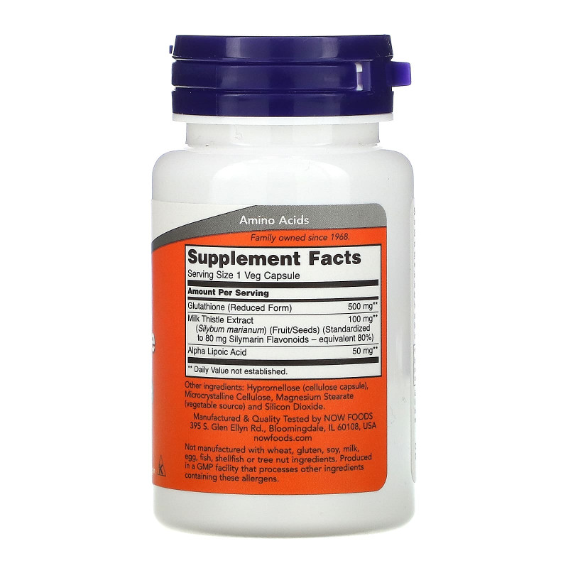 Now Foods, Glutathione 500mg, 30 Veg Caps