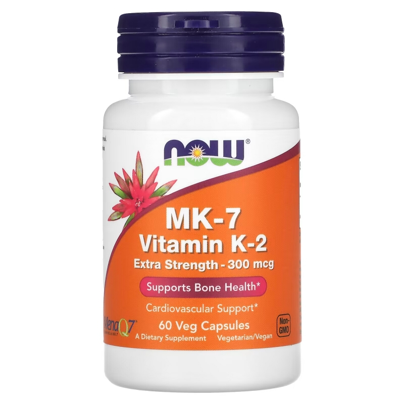 Now Foods, MK-7 Vitamin K-2, Extra Strength, 300 mcg, 60 Veg Capsules