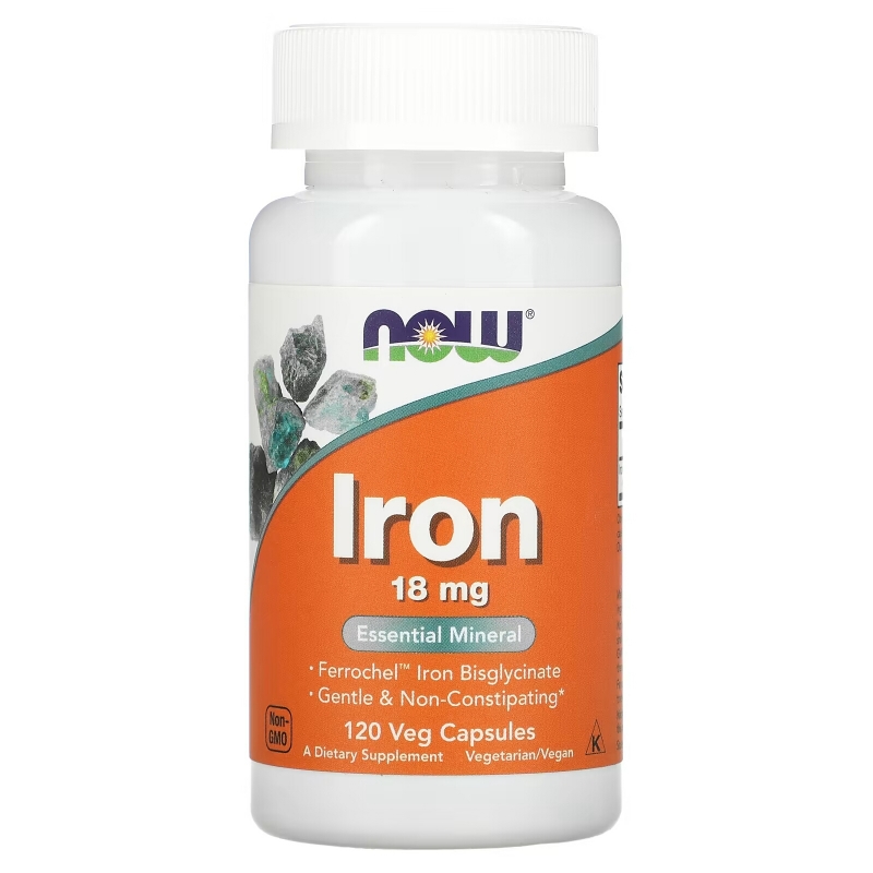 Now Foods Iron 18 мг 120 вегетарианских капсул