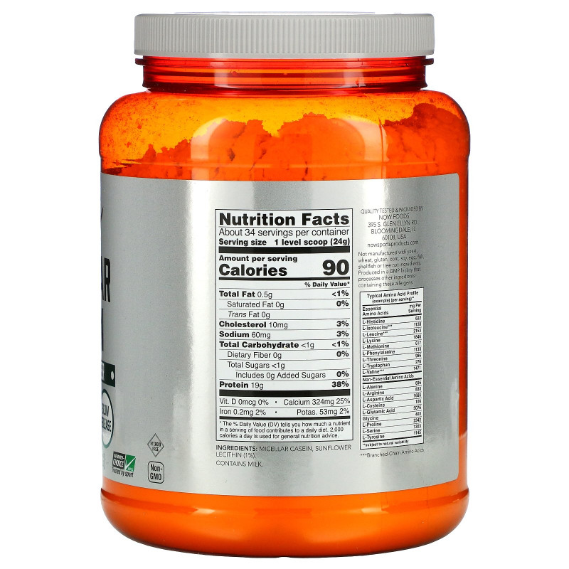 Now Foods, Sports, Instantized Micellar Casein, 1.8 lbs