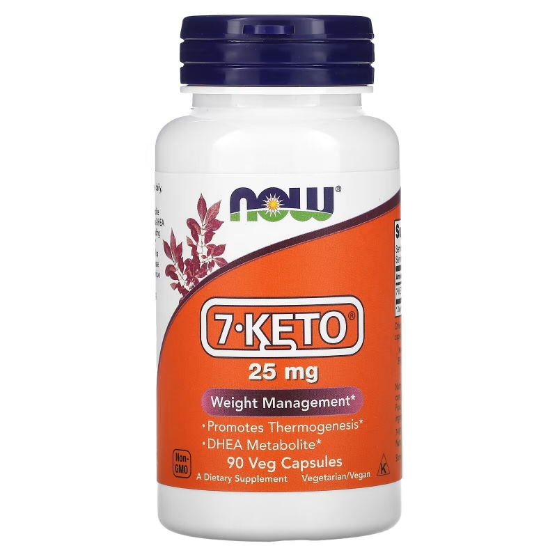 Now Foods, 7-KETO, 25 мг, 90 растительных капсул