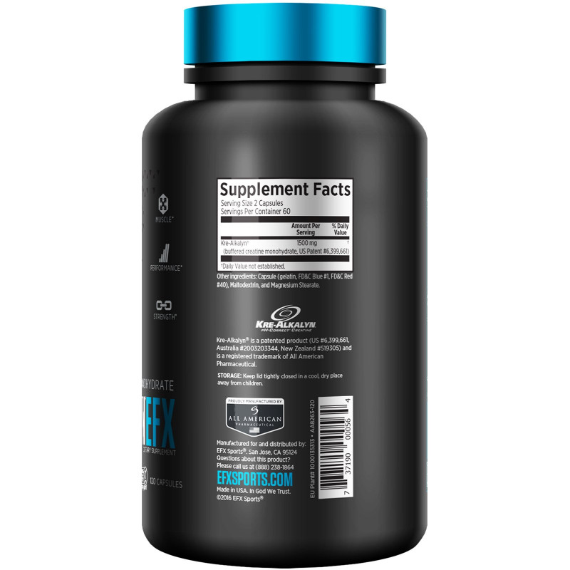 EFX Sports, Kre-Alkalyn EFX, 120 капсул