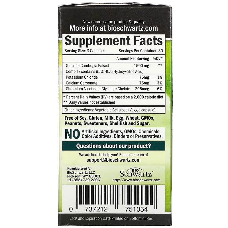 BioSchwartz, Garcinia Cambogia, 1,500 mg, 90 Veggie Caps