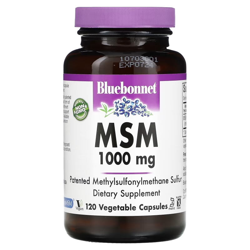 Bluebonnet Nutrition, МСМ, 1000 мг, 120 растительных капсул