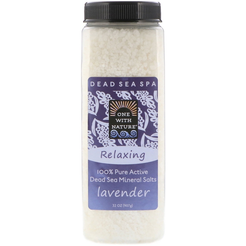 One with Nature Dead Sea Mineral Bath Salts Lavender 32 oz (907 g)