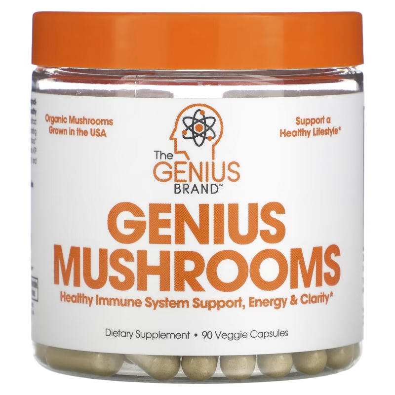 The Genius Brand, Genius Mushrooms, 90 растительных капсул