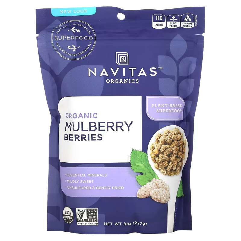 Navitas Naturals Organic ягоды шелковицы высушенные на солнце ягоды белой шелковицы 8 унций (227 г)