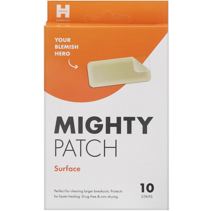 Hero Cosmetics, Mighty Patch, прямоугольные, 10 пластырей