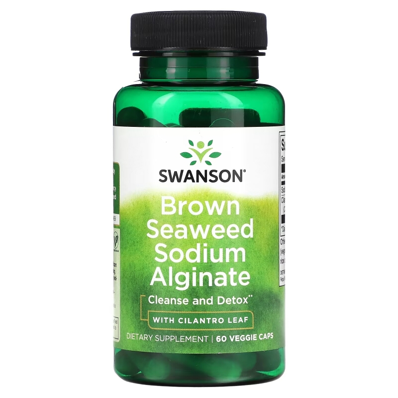 Swanson, Brown Seaweed Sodium Alginate with Cilantro Leaf, 60 Veggie Caps