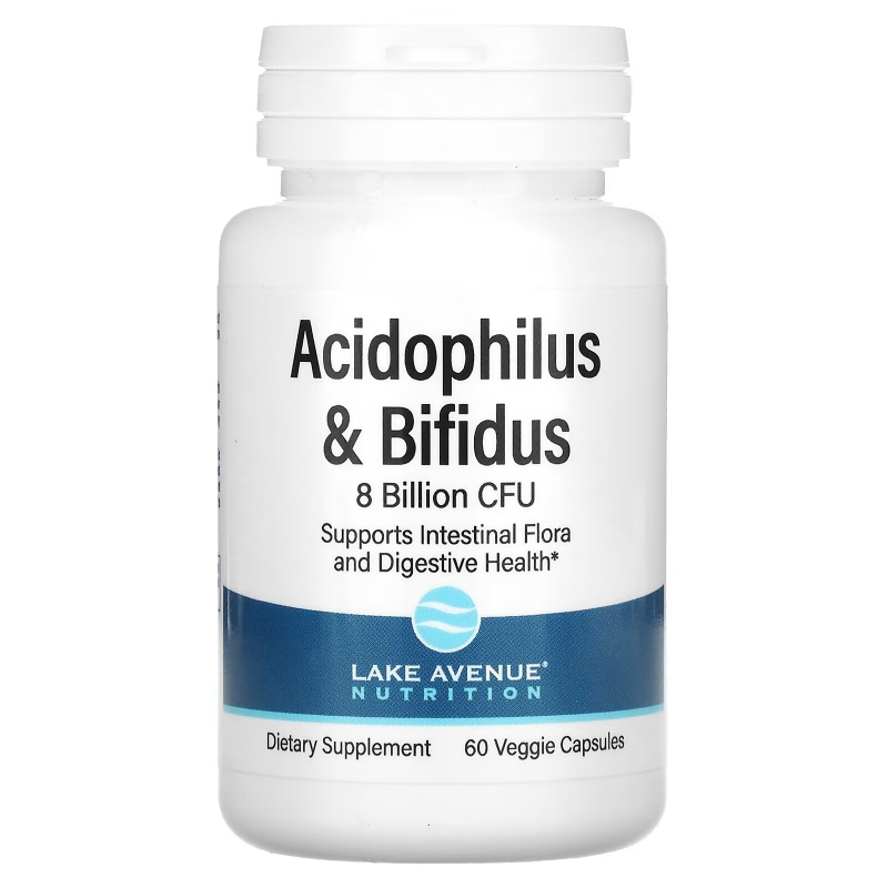 Lake Ave. Nutrition, Acidophilus & Bifidus, 8 Billion CFU, 60 Veggie Capsules