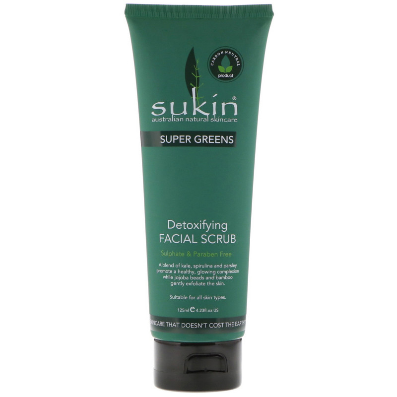 Sukin, Super Greens, Detoxifying Facial Scrub, 4.23 fl oz (125 ml)